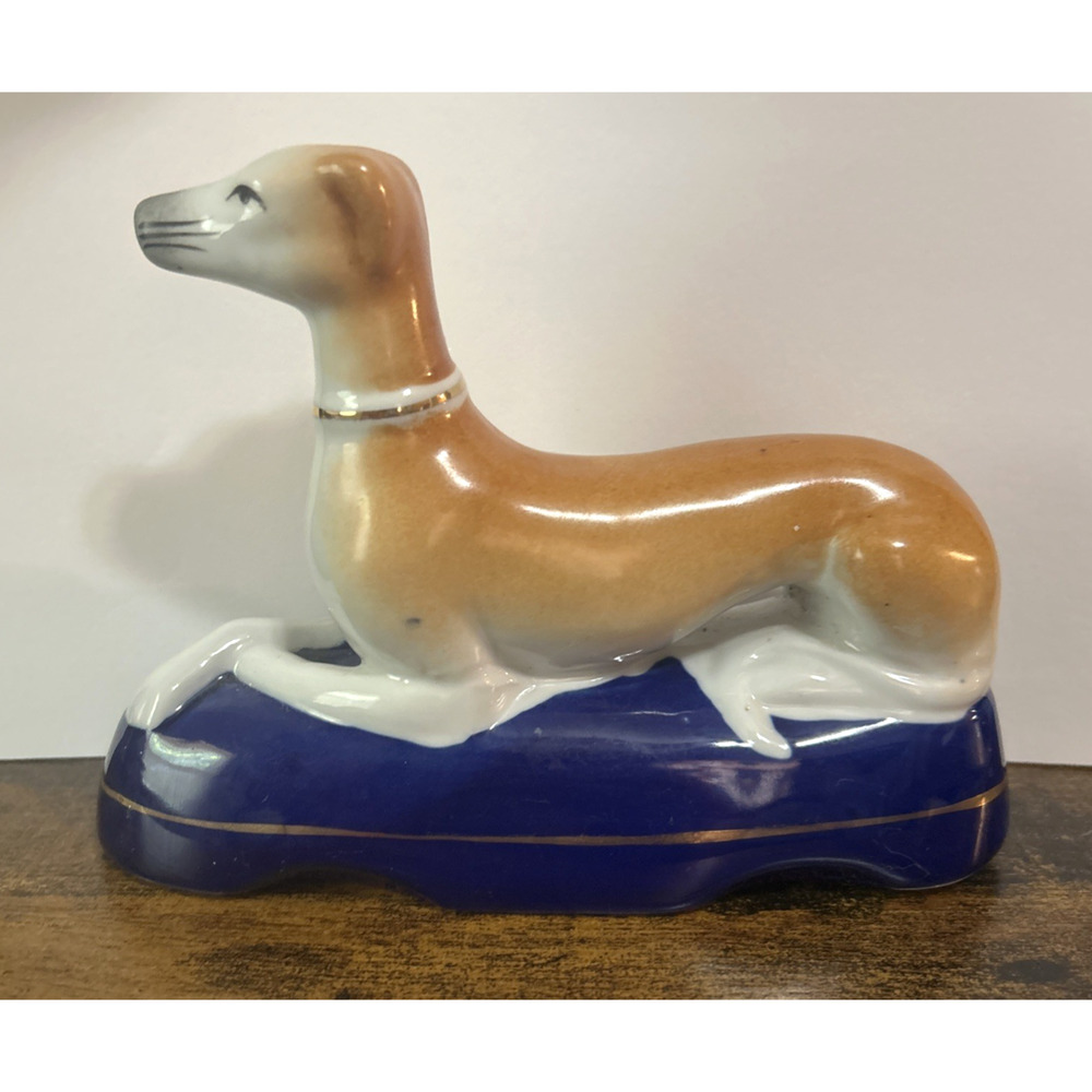 Vintage Staffordshire Greyhound Dog Pup Whippet Figurine Collectible
